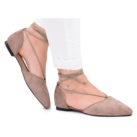 Lu Boo Ballerines Nouées En Daim Spitz Larissa Kaki