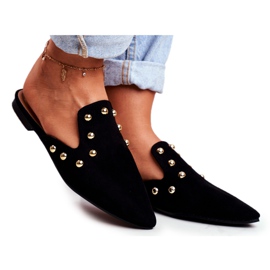 Sandales en daim noires Lu Boo pour femmes Seniorita