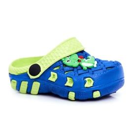 Chaussons Enfant Foam Crocs Crocodile Bleu Marine Casper jaune