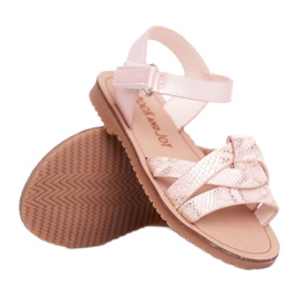 FRROCK Sandales Enfant Avec Velcro Fille Rose Lilo jaune