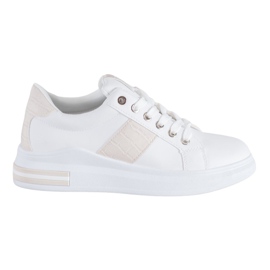 RTX WALK Baskets à empiècements beiges blanc rose