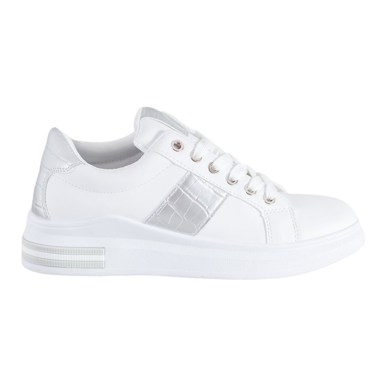 RTX WALK Baskets avec inserts argentés blanche gris