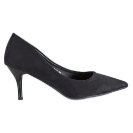 SHELOVET Talons noirs en daim le noir