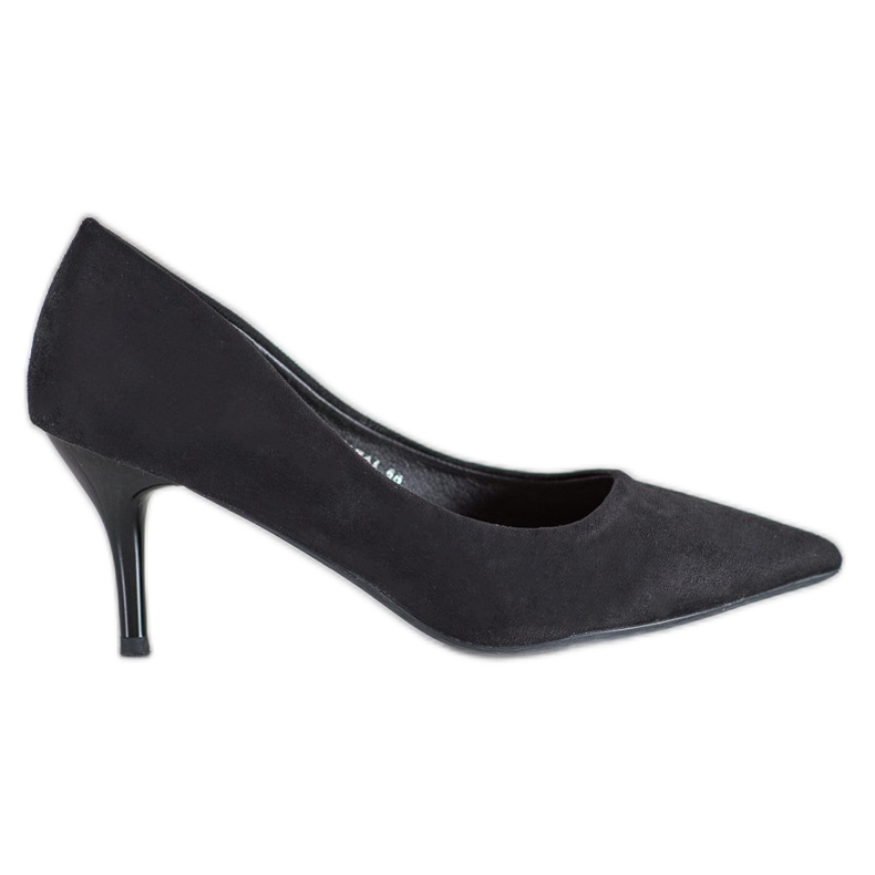 SHELOVET Talons noirs en daim le noir