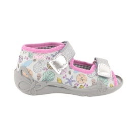 Chaussons pour enfants Befado 242P097 multicolore rose gris Chaussons pour enfants Befado 242P097 multicolore rose gris