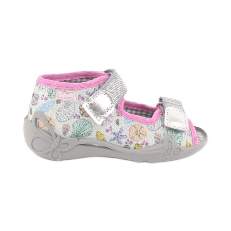 Chaussons pour enfants Befado 242P097 multicolore rose gris Chaussons pour enfants Befado 242P097 multicolore rose gris