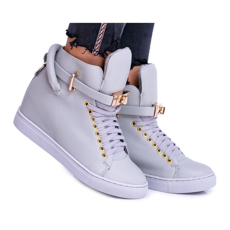 Baskets Femme Lu Boo Gris Warmed Golden Padlock