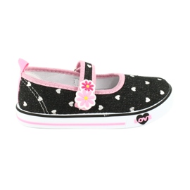 American Club Sneakers ballerines velcro TEN14 noir rose gris
