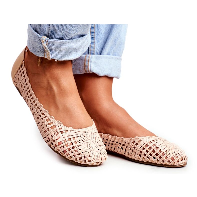 Ballerines ajourées beiges Lu Boo pour femme