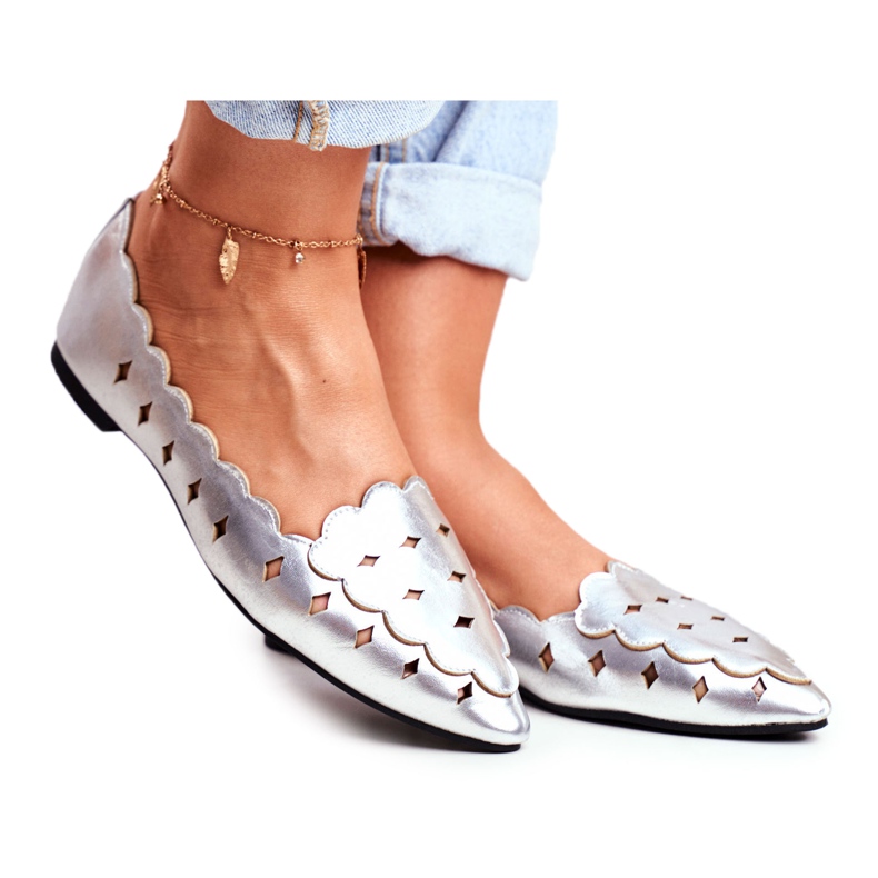 Lu Boo Ballerines Femme Argent Métallisé Dianna gris Lu Boo Ballerines Femme Argent Métallisé Dianna gris