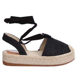 Sandales noires pour femmes espadrilles TU139P Noir le noir