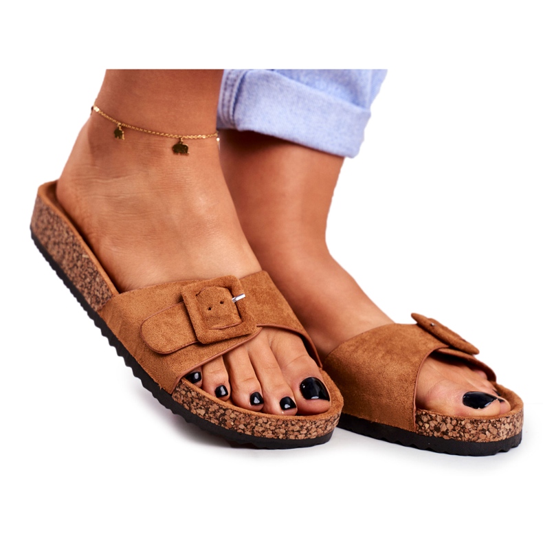 BUGO Chaussons Femme Marron Boucle Ajustable Rosaline brun BUGO Chaussons Femme Marron Boucle Ajustable Rosaline brun