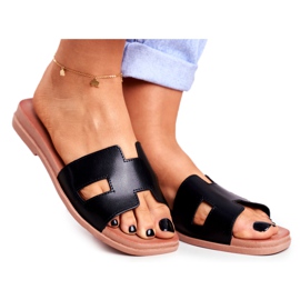 BUGO Pantoufles Theodora Classiques Géométriques Noires Pour Femmes