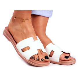 BUGO Chaussons Femme Blanc Géométrique Classique Theodora