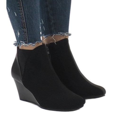 Bottes Élégantes Sur Compensée 1455 Noir le noir