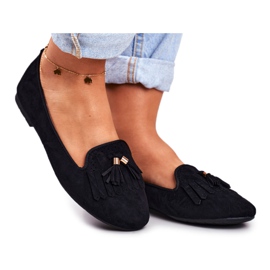 BUGO Mocassins Femme Noir Lords Franges Therese le noir