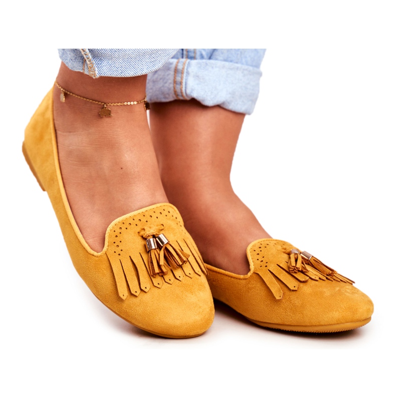 BUGO Mocassins Femme Jaune Lords Franges Therese