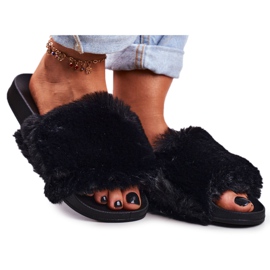 PB2 Chaussons Femme Avec Fourrure Noir Sensitive le noir
