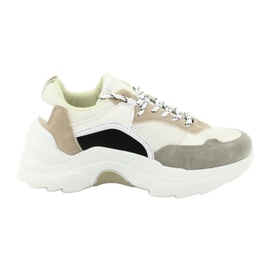 SEA Chaussures Sport Femme Baskets Blanc et Beige Mindanao brun noir gris