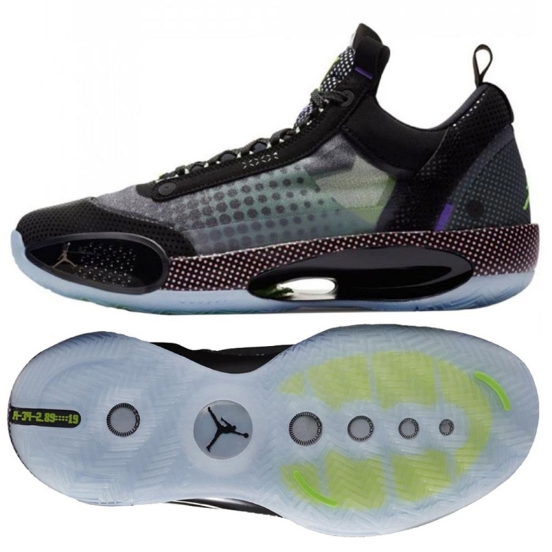 Nike Air Jordan Xxxiv Low Noir Vapor Vert M CZ7750-003 multicolore