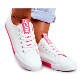 PS1 Baskets Classiques Femme Fuchsia Ville blanche