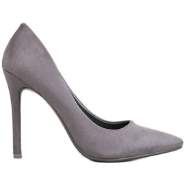 Small Swan Escarpins en daim sur un talon gris