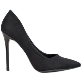 Small Swan Escarpins en daim noir le noir