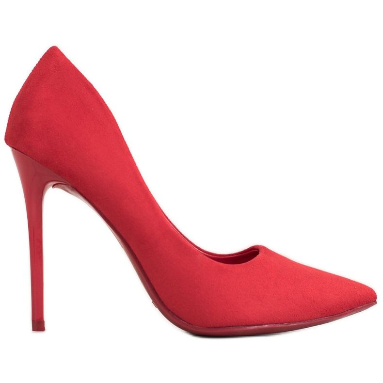 Small Swan Escarpins Rouges En Daim