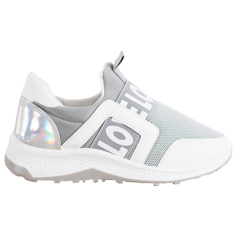 Seastar Slipons sur la plate-forme d'amour blanche gris