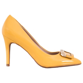 Fama Escarpins à boucle décorative jaune