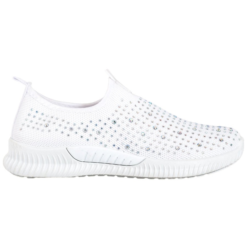 SHELOVET Chaussures Blanches Avec Cristaux