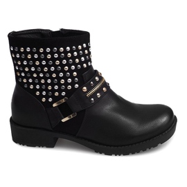 Bottines Motorisées à Clous 1636 Noir le noir