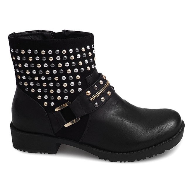 Bottines Motorisées à Clous 1636 Noir le noir