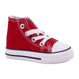 FRROCK Baskets montantes classiques pour enfants avec fermeture à glissière Filemon rouge blanc