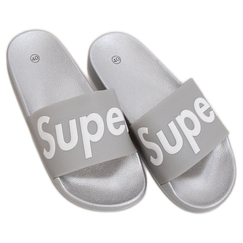 Chaussons femme gris et argent CK110 Silver