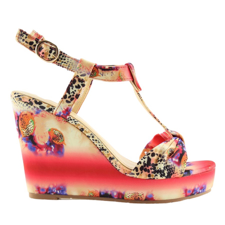 Sandales compensées en satin 903 Red II Qualité rouge