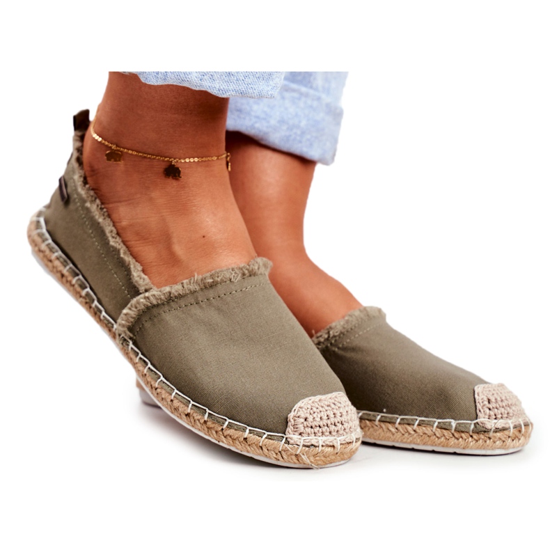 Espadrilles Femme Semelle Tressée Kaki Big Star DD274760 vert