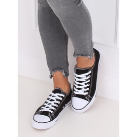 Baskets classiques noires pour femmes JD05 NOIR / BLANC