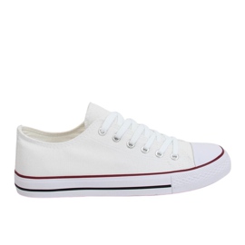 Baskets classiques blanches pour femmes JD05P BLANC / ROUGE