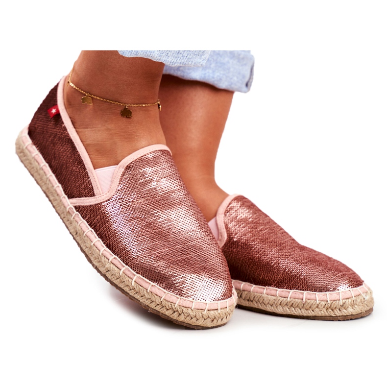 Espadrilles Femme, Semelle Tressée Rose Big Star DD274A163