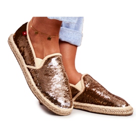 Espadrilles Femme Big Star Iridescent Sequins Or DD274A161 d'or
