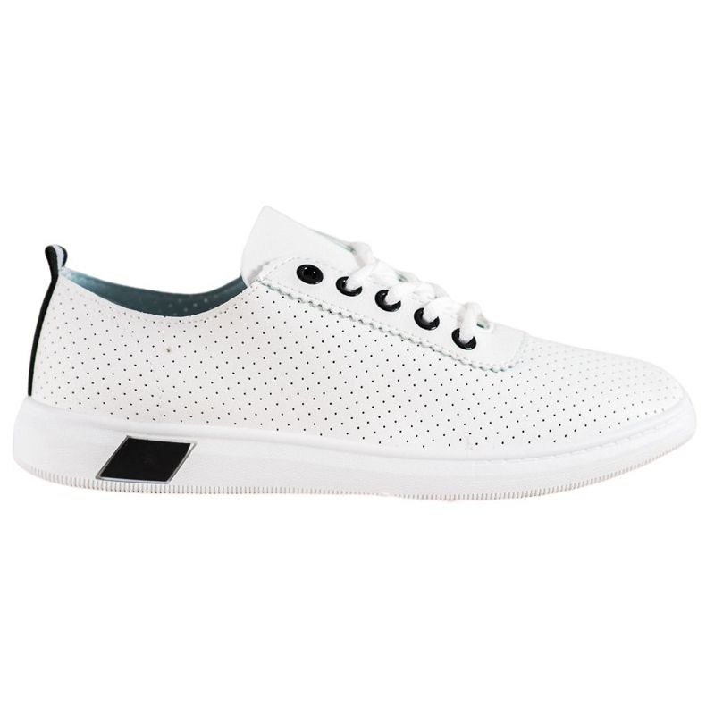 SHELOVET Baskets ajourées avec cuir écologique blanche