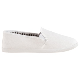 SHELOVET Baskets à enfiler confortables blanc