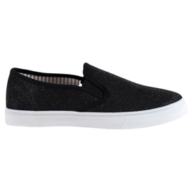 SHELOVET Slipons Noirs À Paillettes