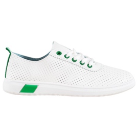 SHELOVET Baskets ajourées avec cuir écologique blanc