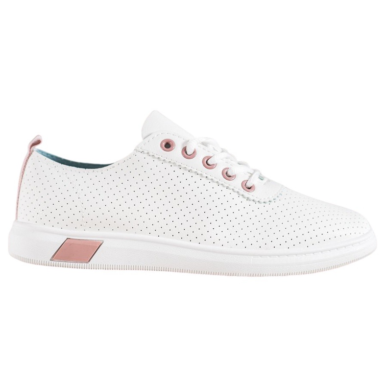 SHELOVET Baskets ajourées avec cuir écologique blanche SHELOVET Baskets ajourées avec cuir écologique blanche