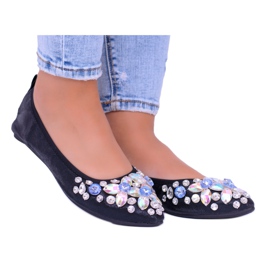 Lu Boo Ballerines Noires sur Pierres Élastiques Even