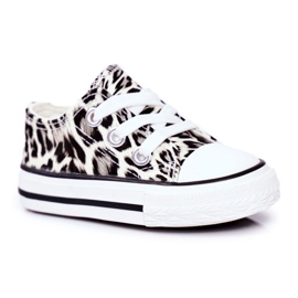 FRROCK Baskets Enfant Blanc Brillant Léopard Berni brun brun