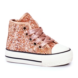 FRROCK Baskets pour enfants High Shiny Golden Ally d'or