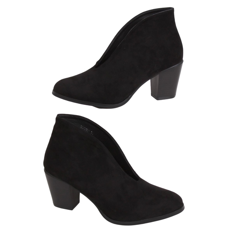 Boots noires avec une fente noire NS128P Noir le noir